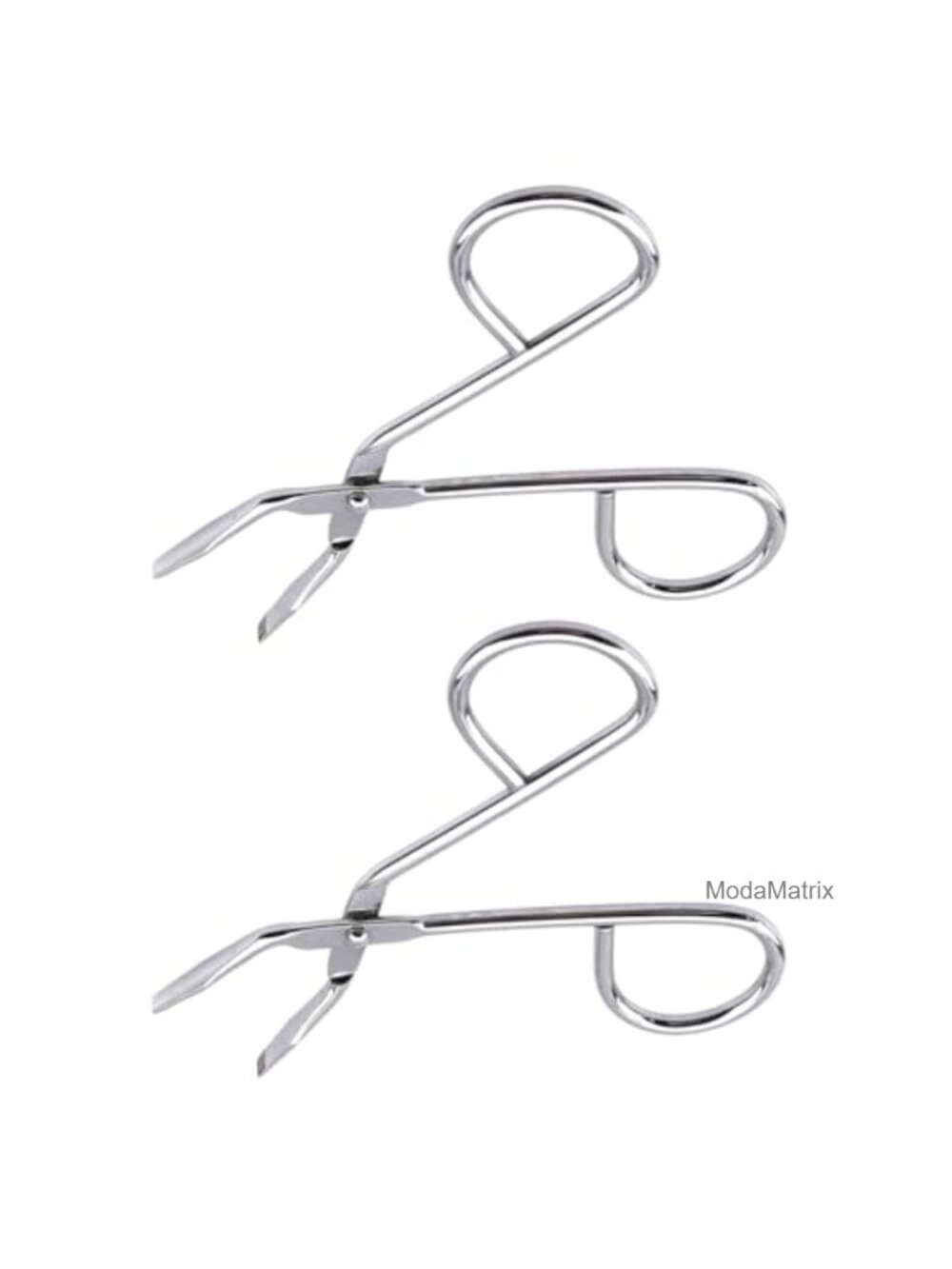 Stainless Steel Eyebrow Scissors Tweezers Set Flat Tip Hair Plucker 2 Piece